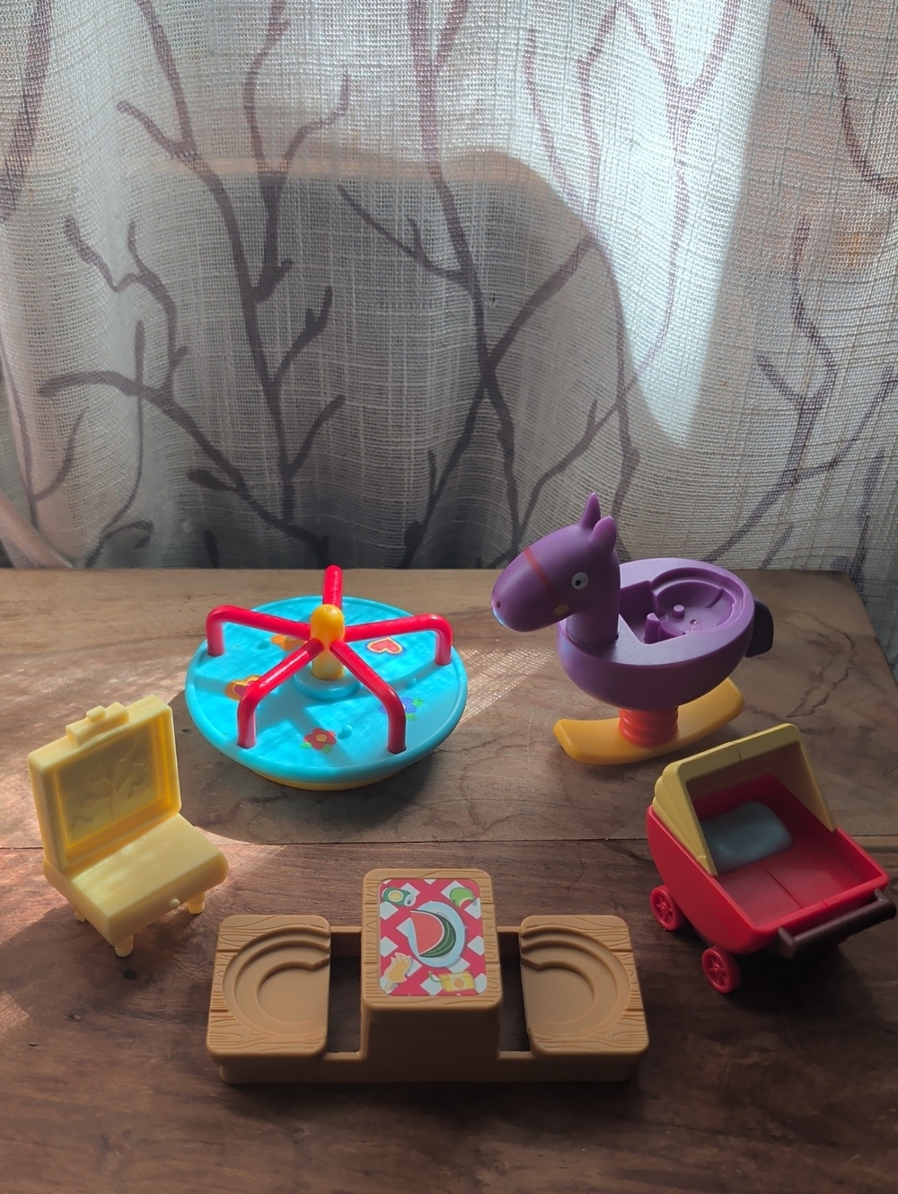Peppa Pig Purple Rocking Horse Playset with Blue Carousel and Red Cart